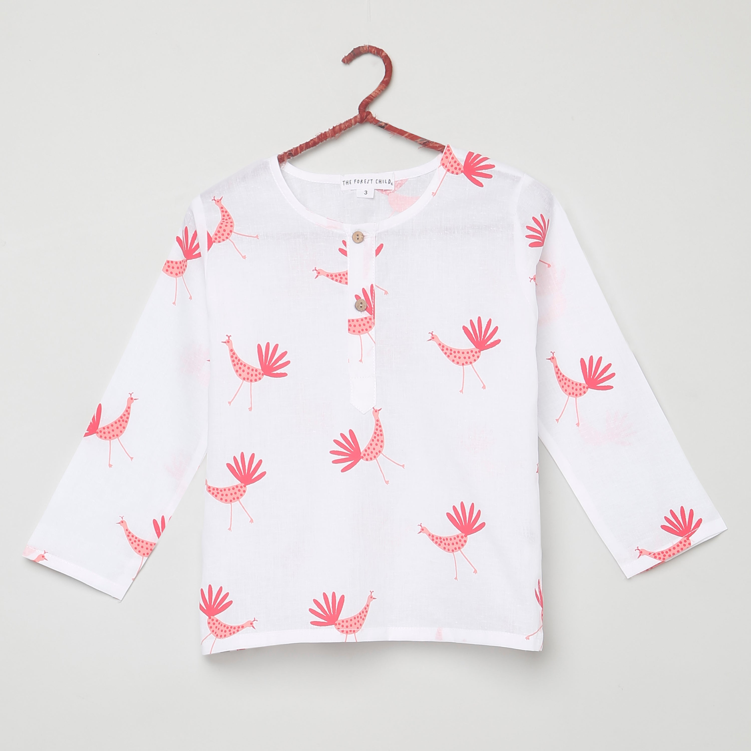'A Pride of Peacocks' Kurta Pyjama Set