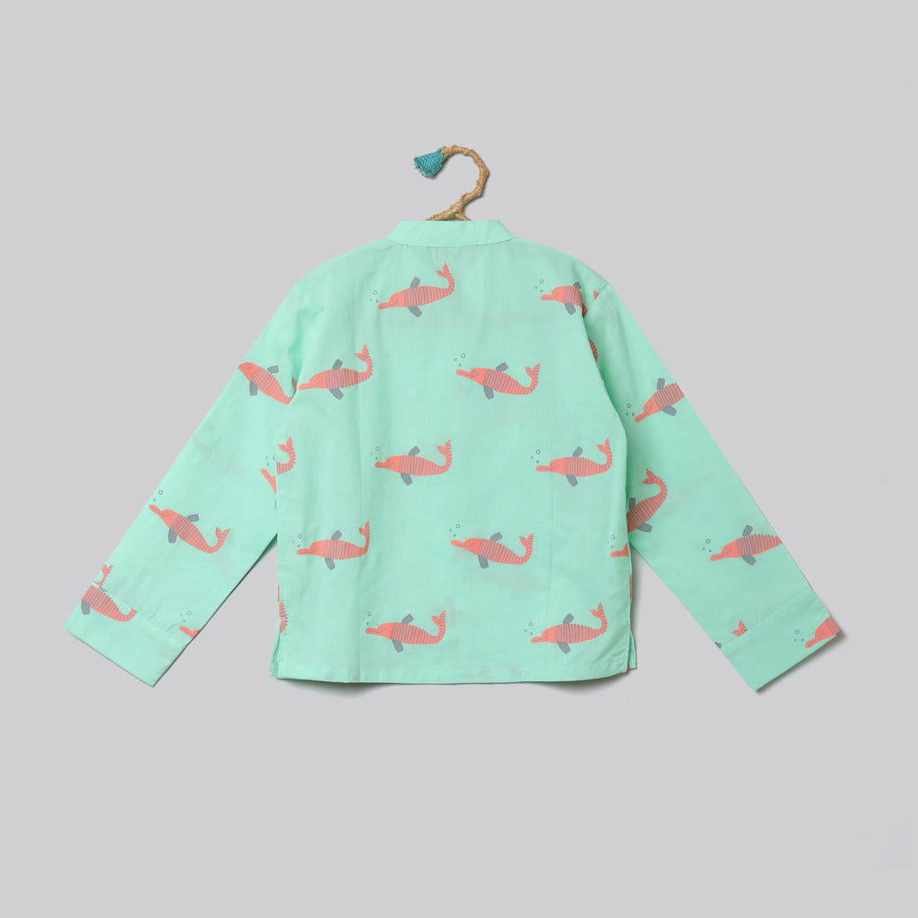 'A Pod of Dolphins' Casual Kurta