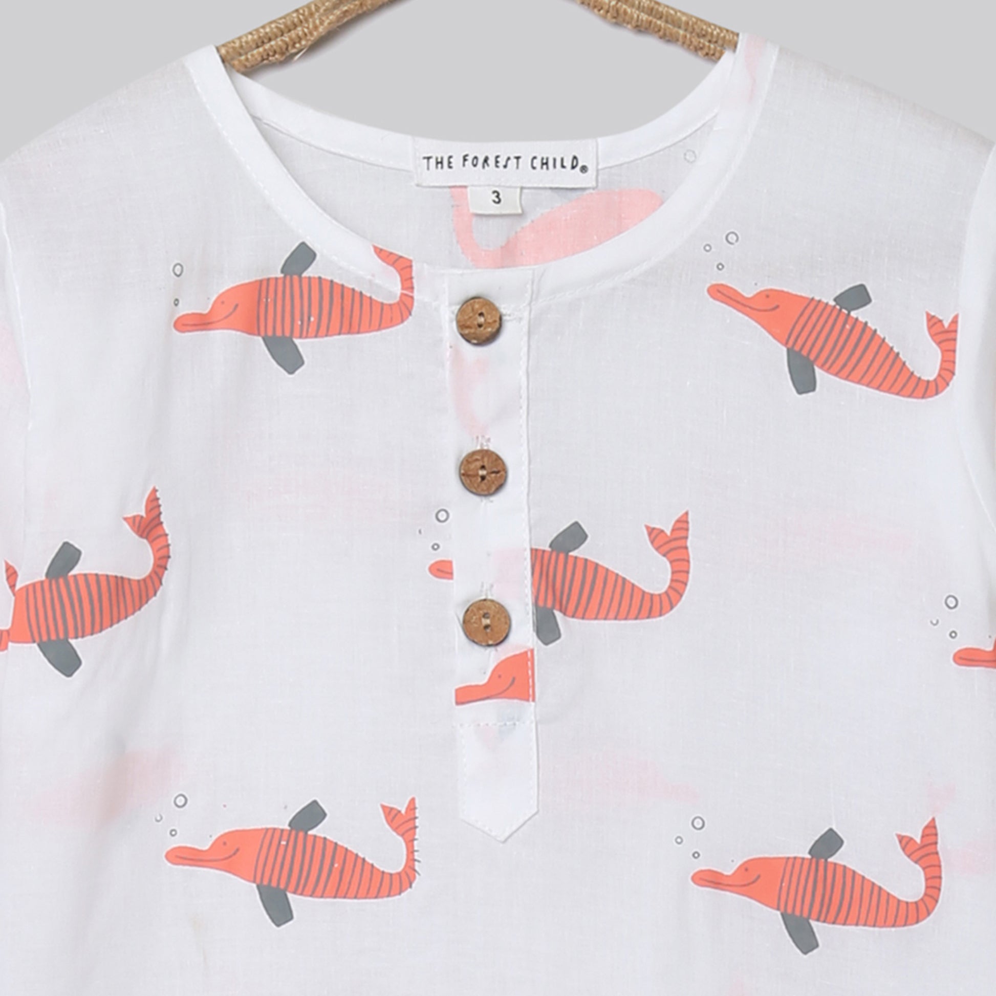 ' A Pod of Dolphins'  Kurta Pyjama Set