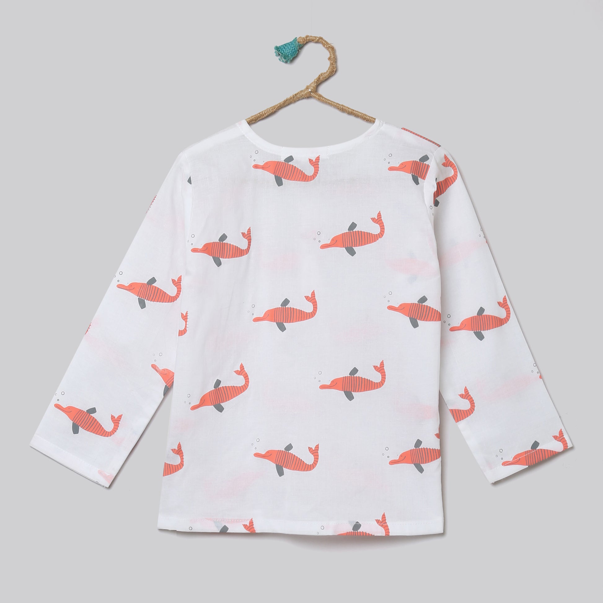 ' A Pod of Dolphins'  Kurta Pyjama Set