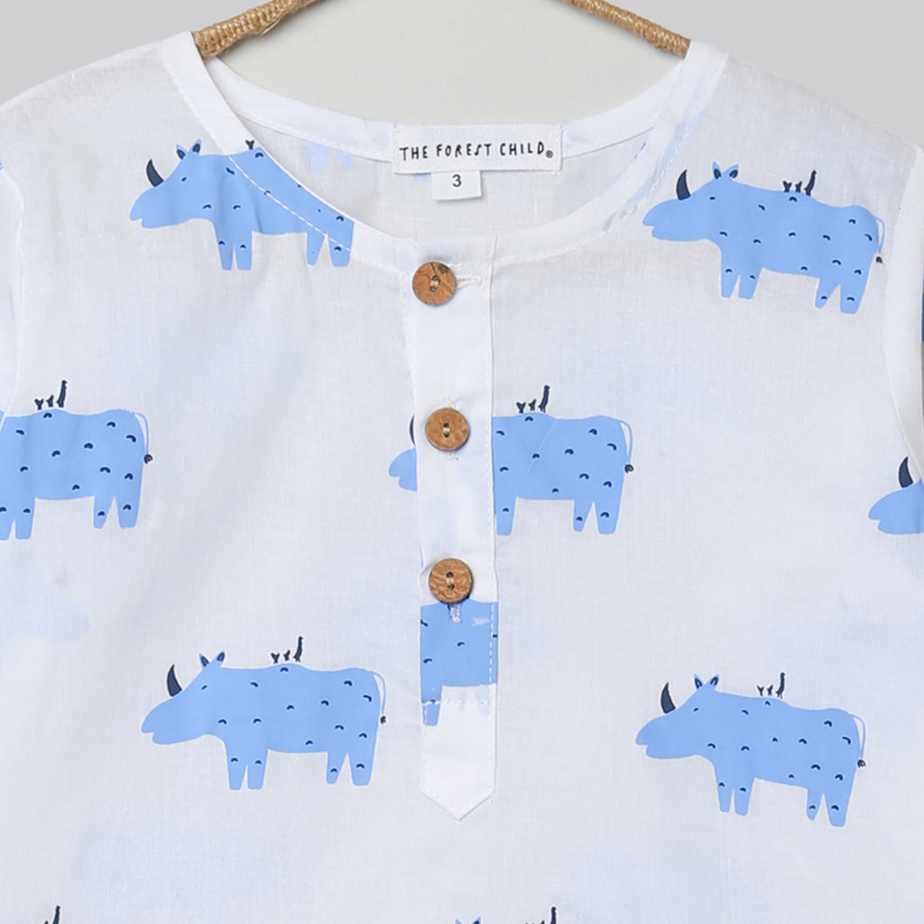 'A Crash of Rhinoceros'  Kurta Pyjama Set