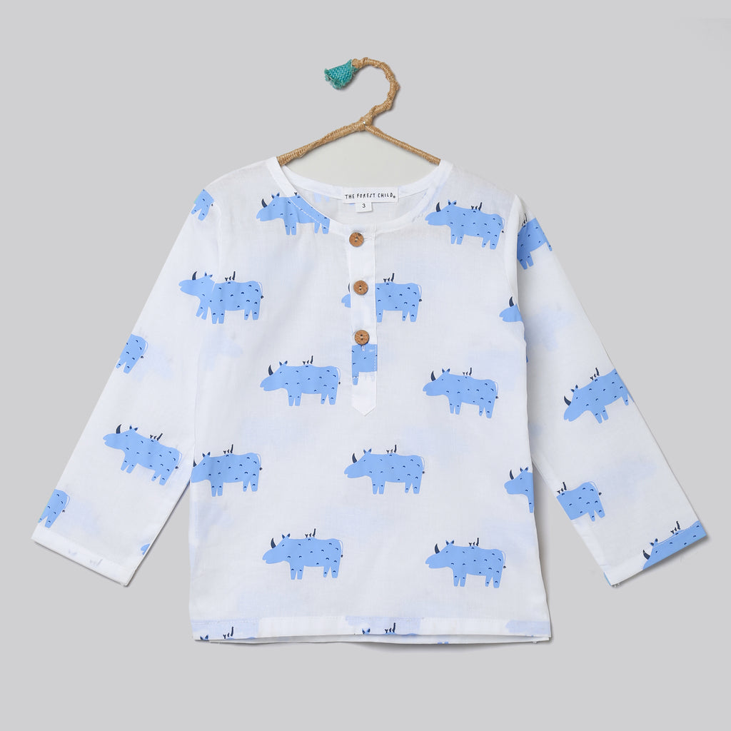 'A Crash of Rhinoceros'  Kurta Pyjama Set